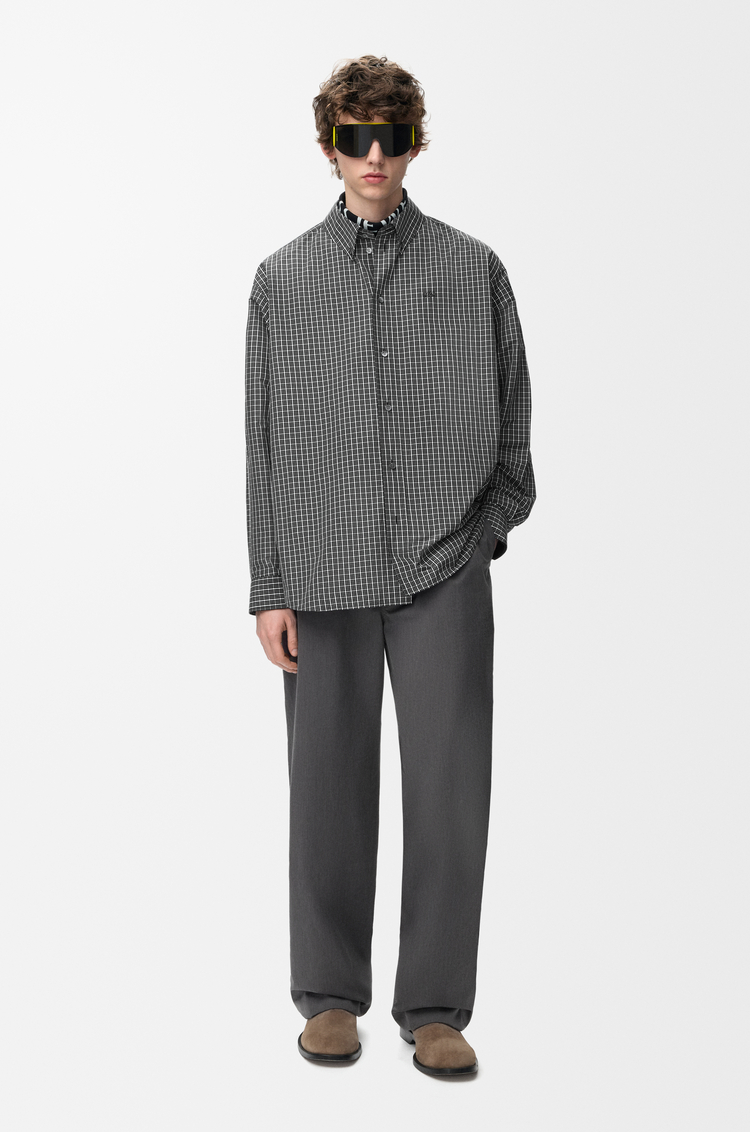 LOEWE Shirt in technical cotton Black/White