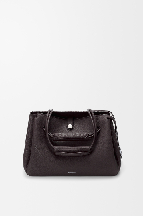 LOEWE Large Madrid bag in supple grained calfskin Dark Ebony