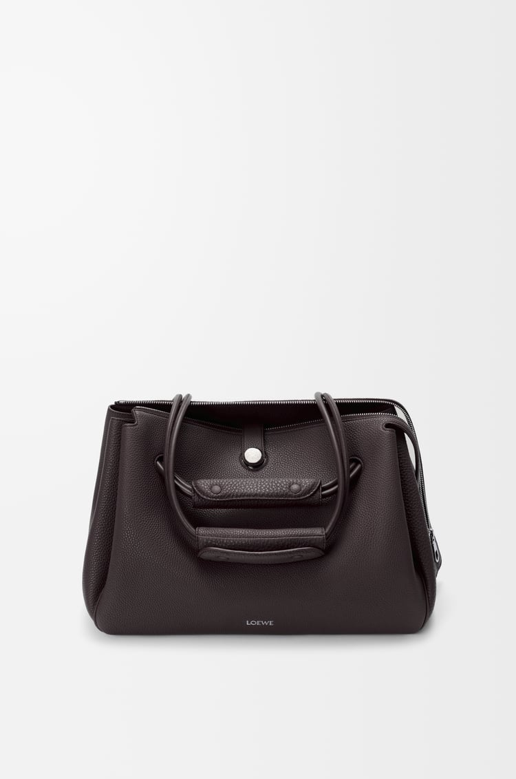 LOEWE Large Madrid bag in supple grained calfskin Dark Ebony
