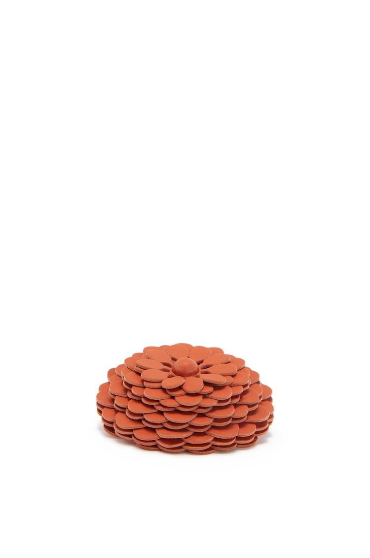 LOEWE Stud flower in calfskin Coral