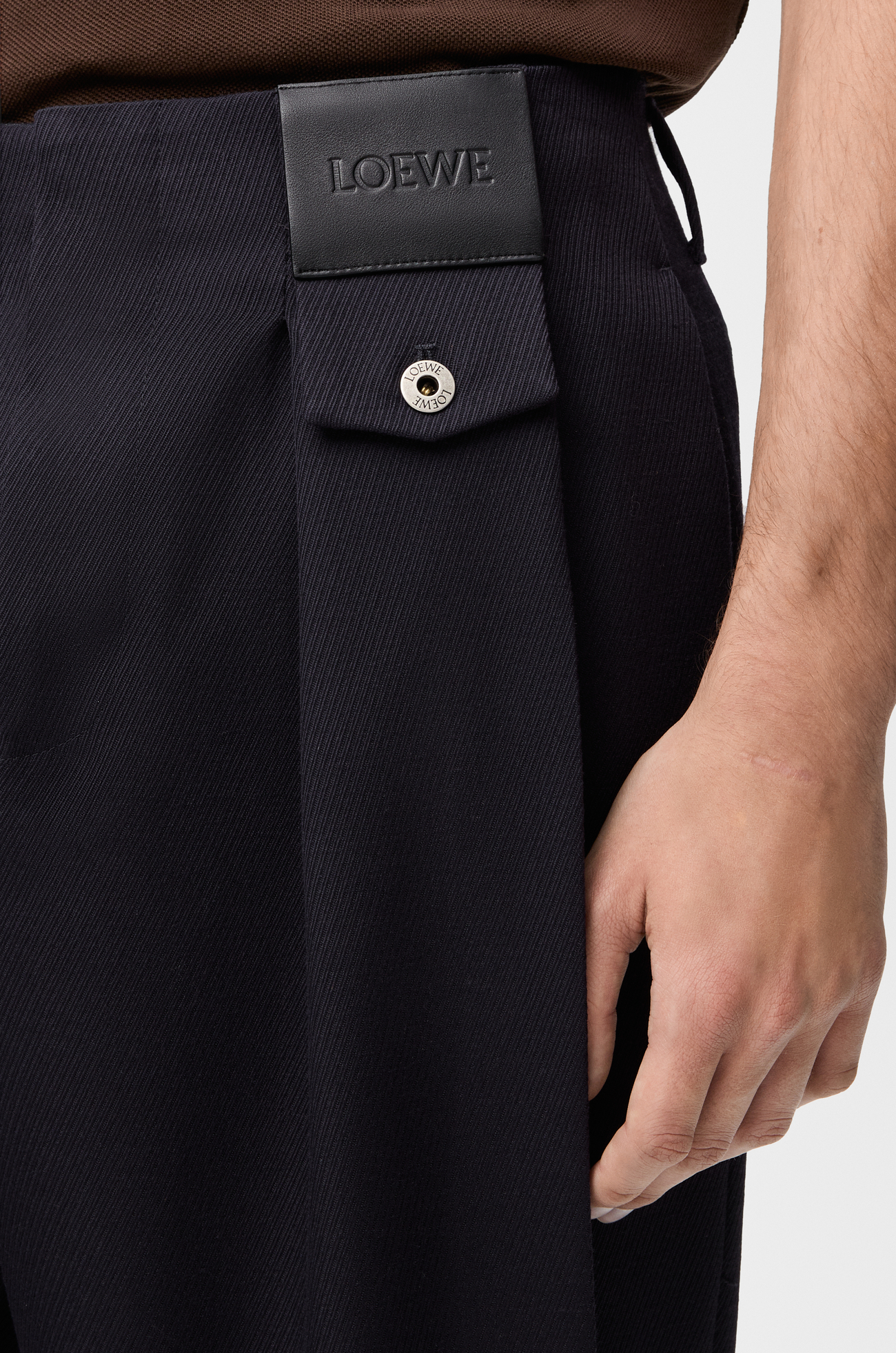 LOEWE Pantalón en lana Azul Marino Oscuro