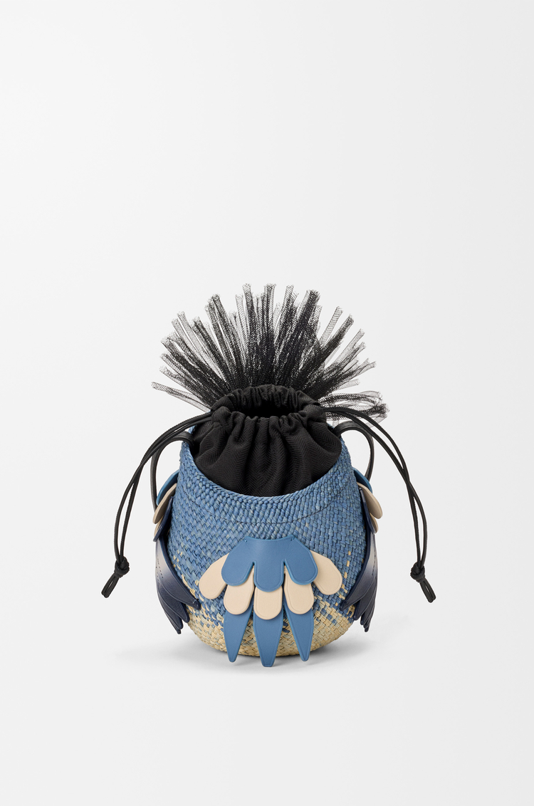 LOEWE 伊拉卡棕榈和牛皮革小鸟造型手袋 蓝色