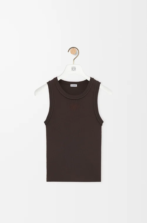 LOEWE Débardeur Anagram en viscose stretch Marron