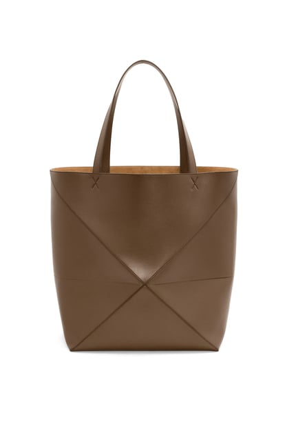 LOEWE XL Puzzle Fold Tote in shiny calfskin Umber plp_rd