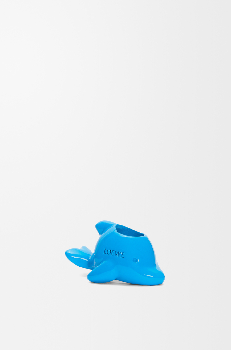LOEWE Dolphin dice in metal Cyan