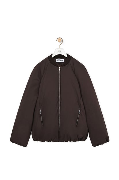 LOEWE Padded bomber jacket in technical cotton Coffee Bean