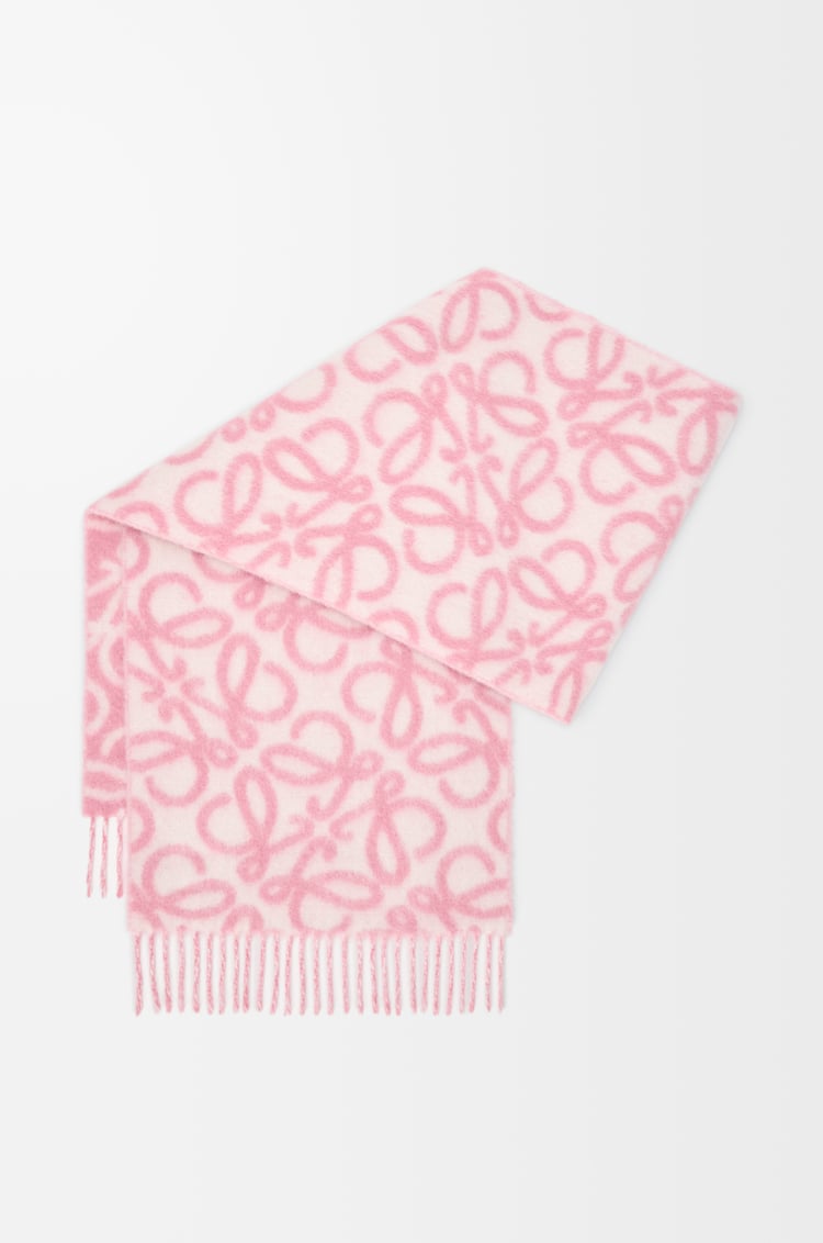 LOEWE アナグラム スカーフ（アルパカ&ウールブレンド） ライトピンク/エクリュ