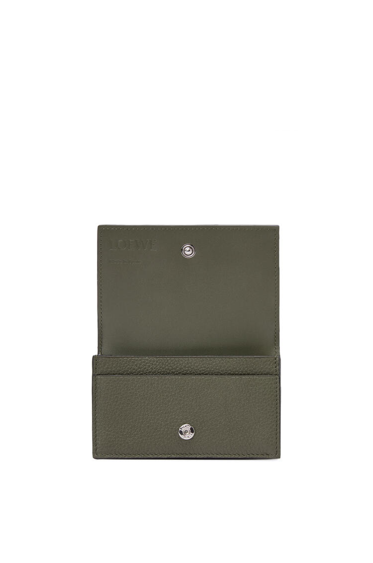 LOEWE Business cardholder in soft grained calfskin Khaki Green