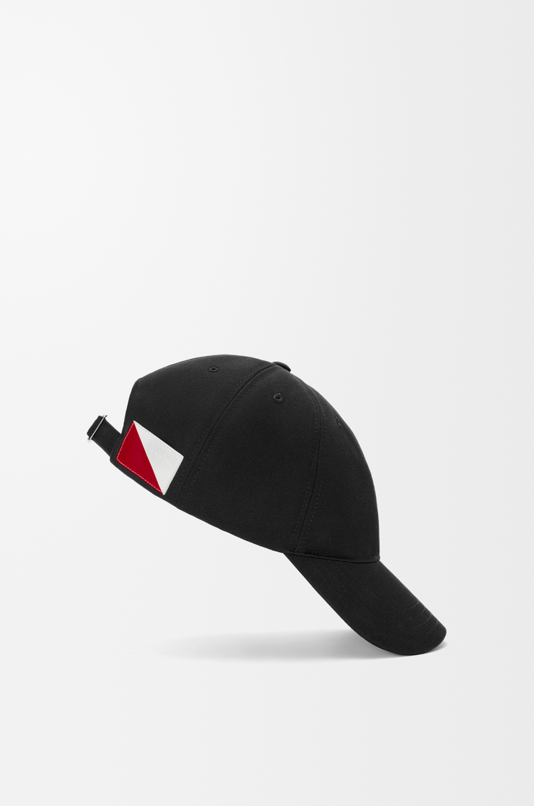 LOEWE Cappello Flag con patch in cotone Nero