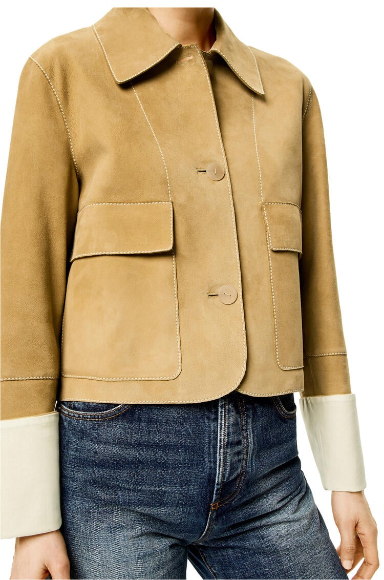 LOEWE Button jacket in suede Gold