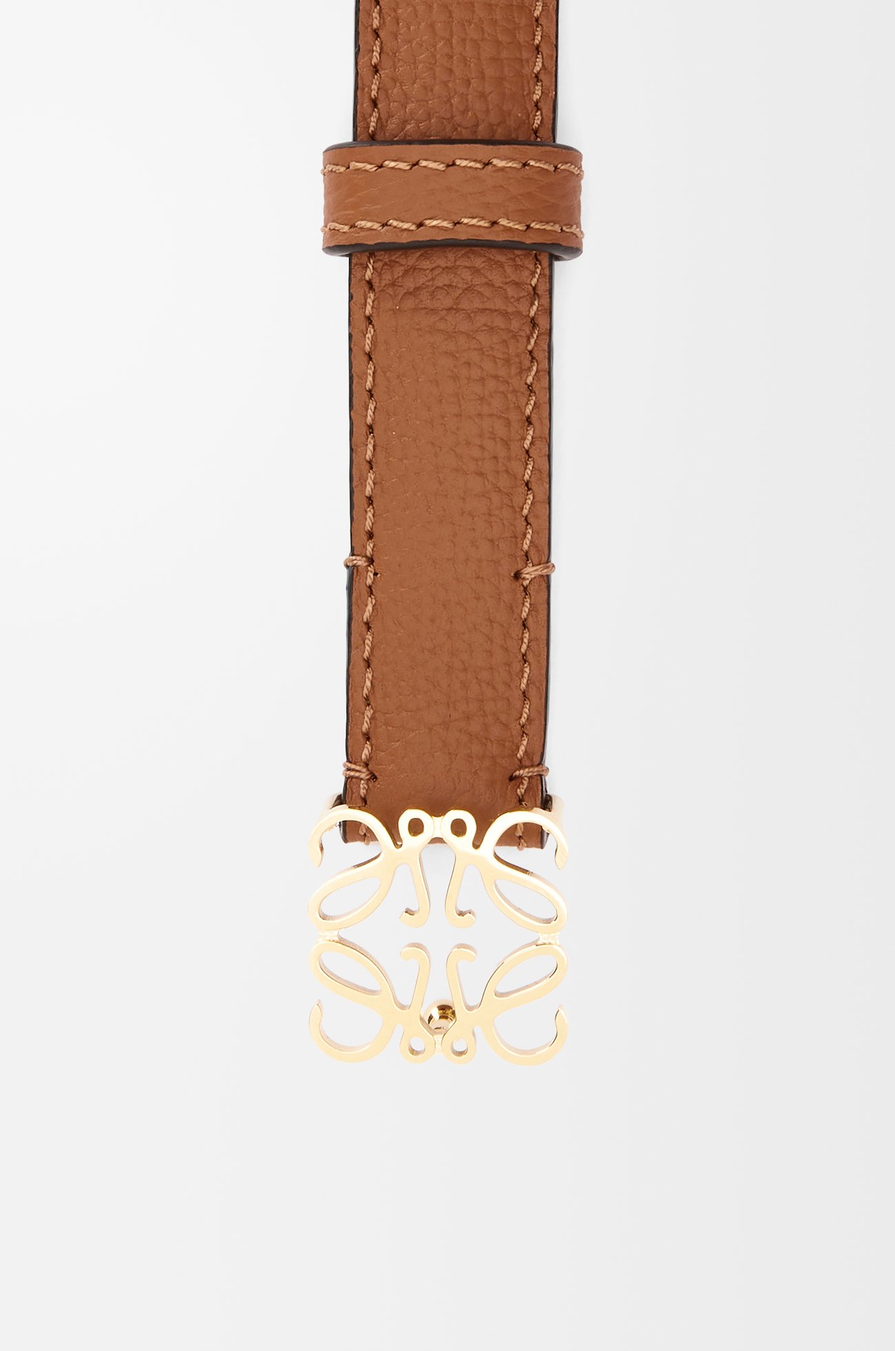 LOEWE Cinturón Anagram en piel de ternera Bronceado/Dorado