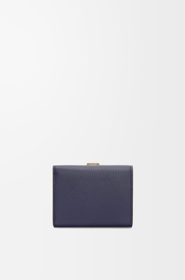LOEWE Trifold wallet in soft grained calfskin Abyss Blue/Olive
