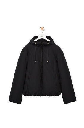 LOEWE Puffer hooded bomber jacket in cotton and polyamide Black