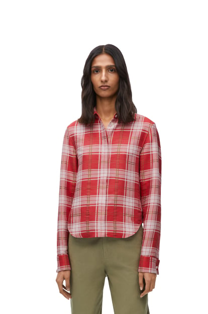 LOEWE Shirt in cotton and silk Red/White plp_rd