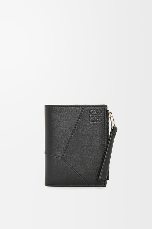 LOEWE Puzzle slim compact wallet in classic calfskin Black plp_rd