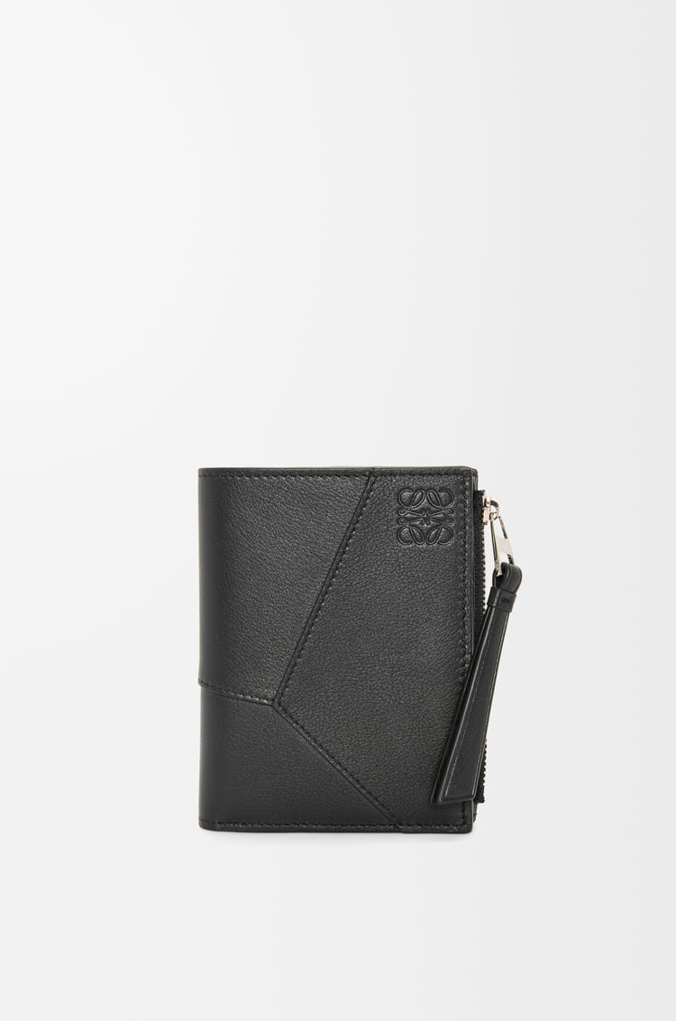 LOEWE Puzzle slim compact wallet in classic calfskin Black