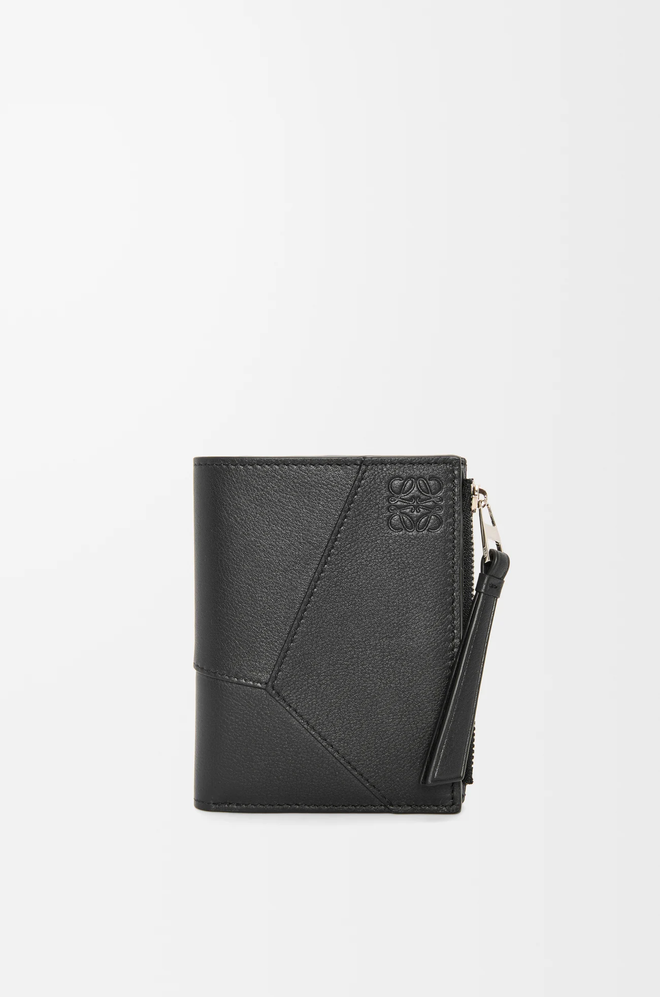 LOEWE Portefeuille compact fin Puzzle en cuir de veau classique Noir