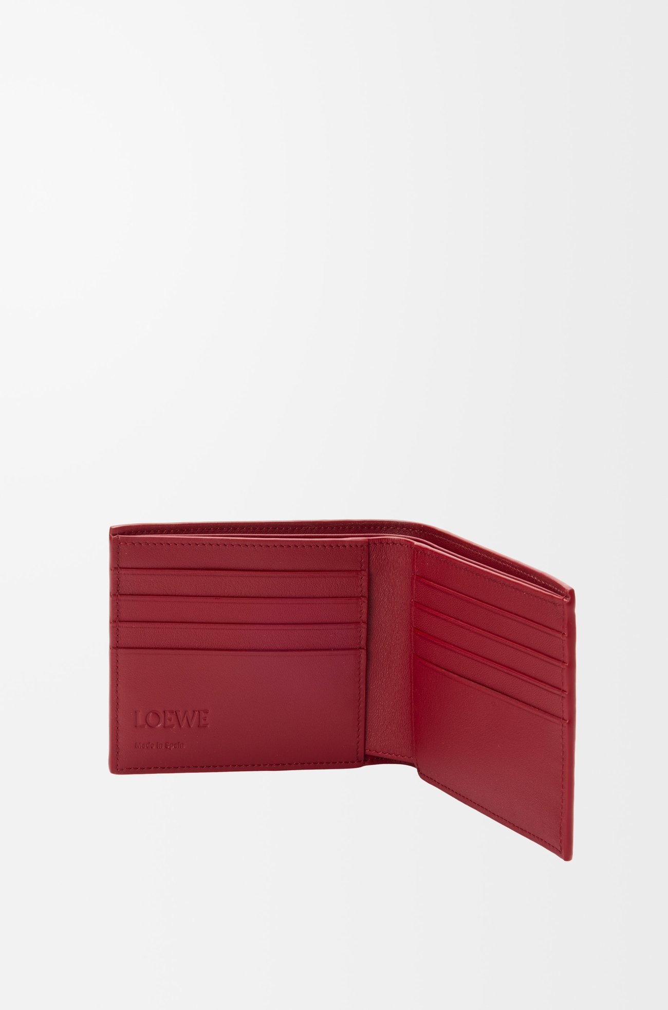 LOEWE 바이폴드 지갑 - 클래식 카프스킨 번트 레드