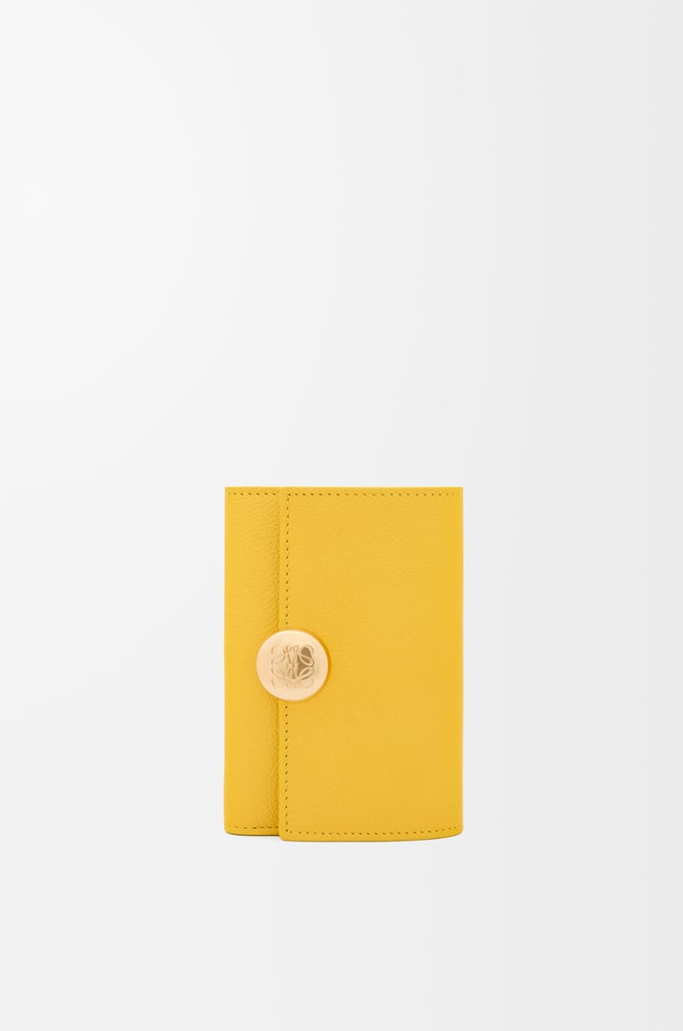 LOEWE Pebble small vertical wallet in pebble grained calfskin Sunny