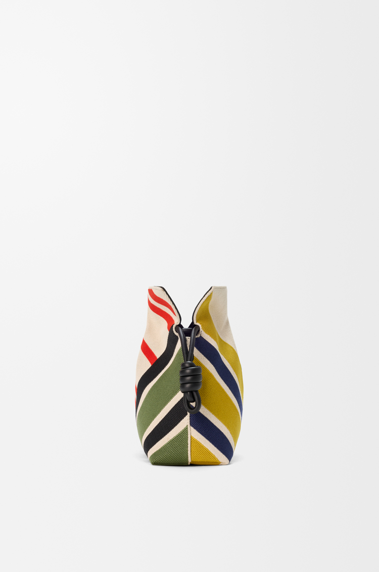 LOEWE Medium Flamenco clutch in embroidered canvas Ecru/Multicolor