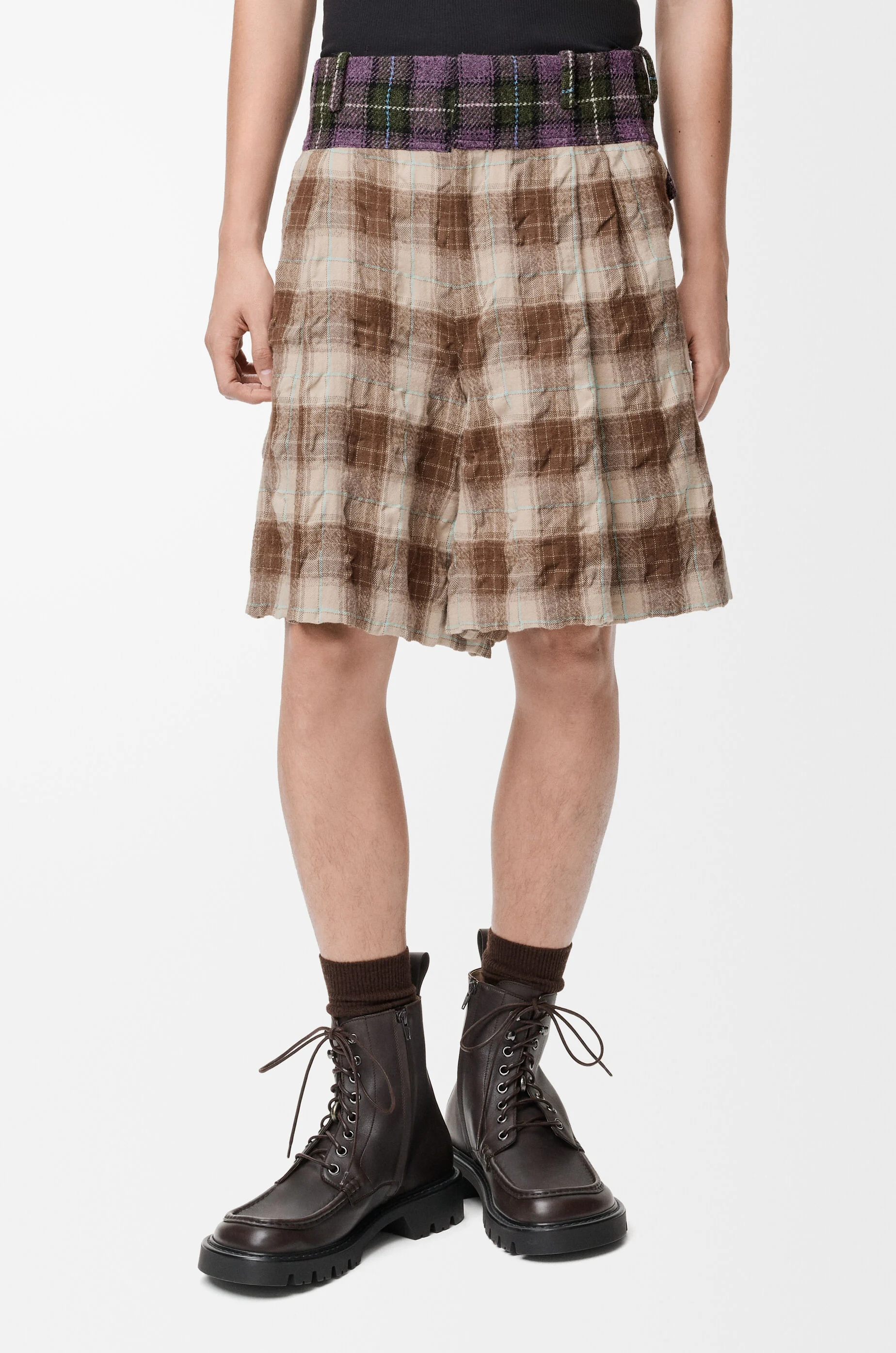 Shorts in wool and cotton Brown - LOEWE USA Official Website