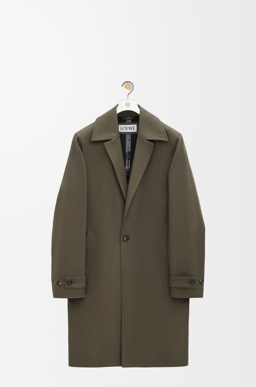 LOEWE Coat in cotton Khaki Green