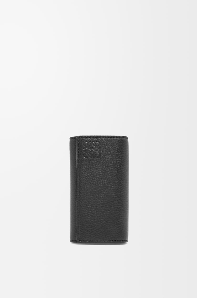 LOEWE Key case in soft grained calfskin Black