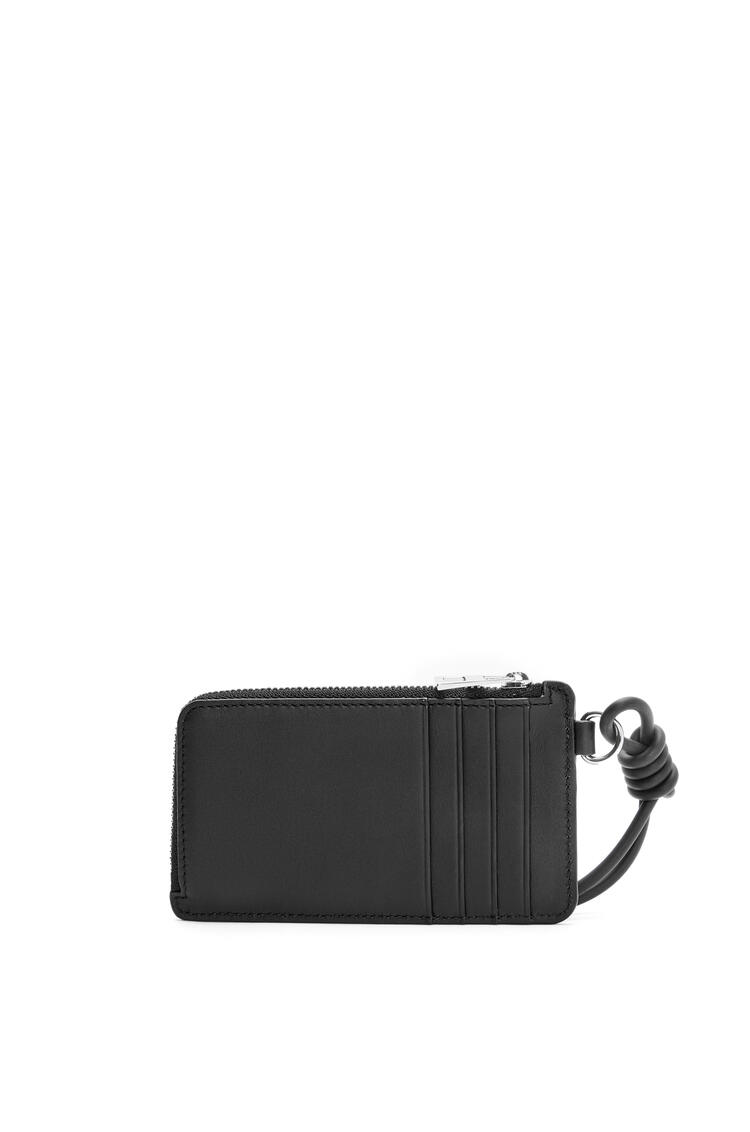 LOEWE Coin cardholder in diamond calfskin with a strap Black