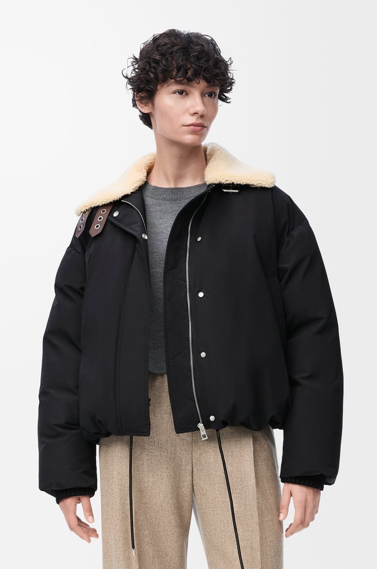 LOEWE Chaqueta acolchada en mezcla de algodón técnico Negro