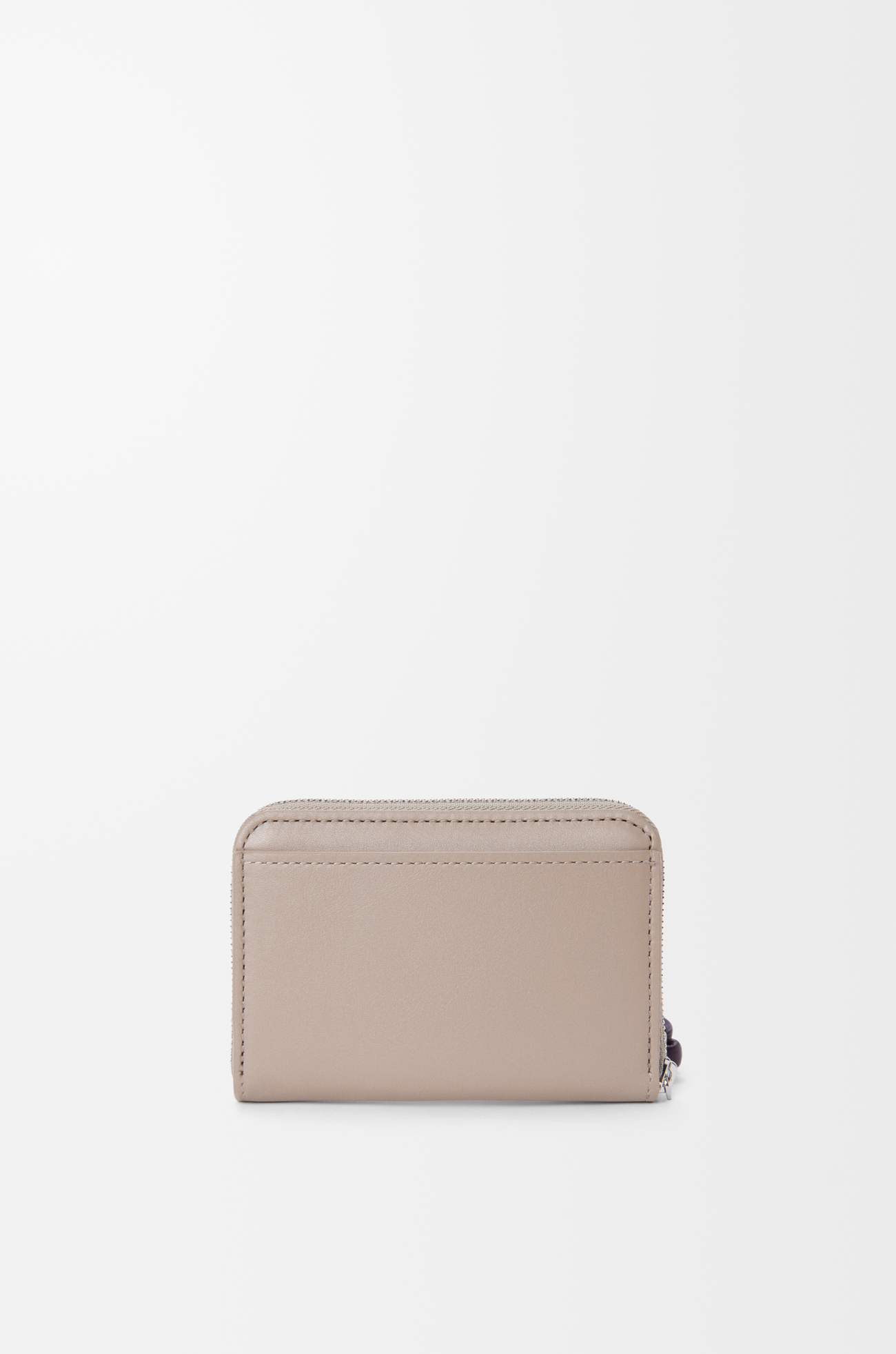 LOEWE Monedero con cremallera en piel napa de ternera Arcilla/Ciruela