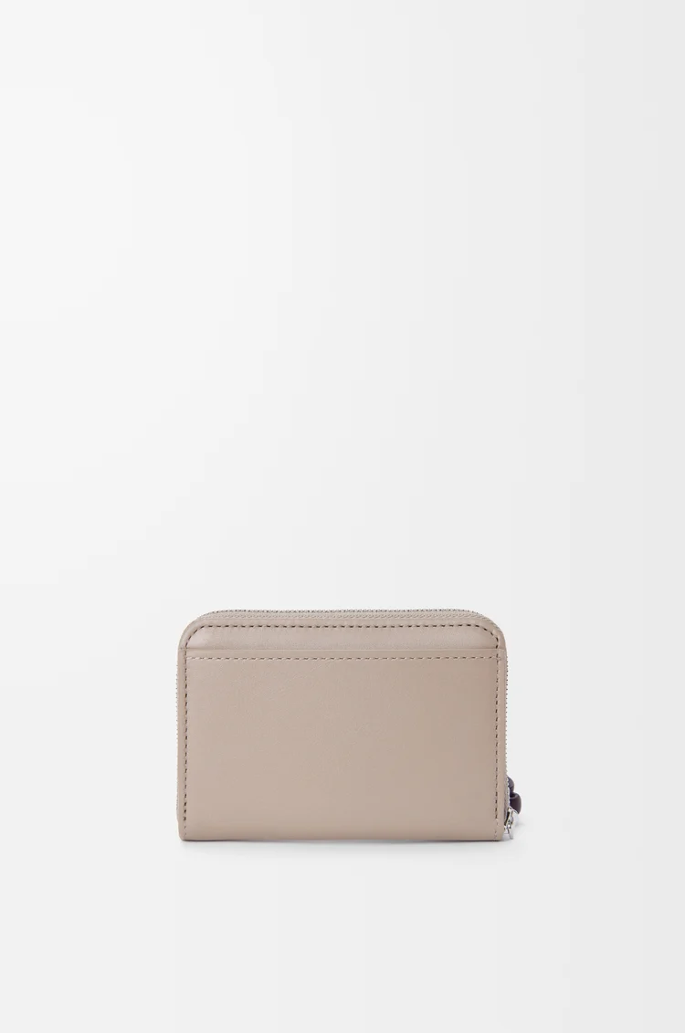 LOEWE Monedero con cremallera en piel napa de ternera Arcilla/Ciruela