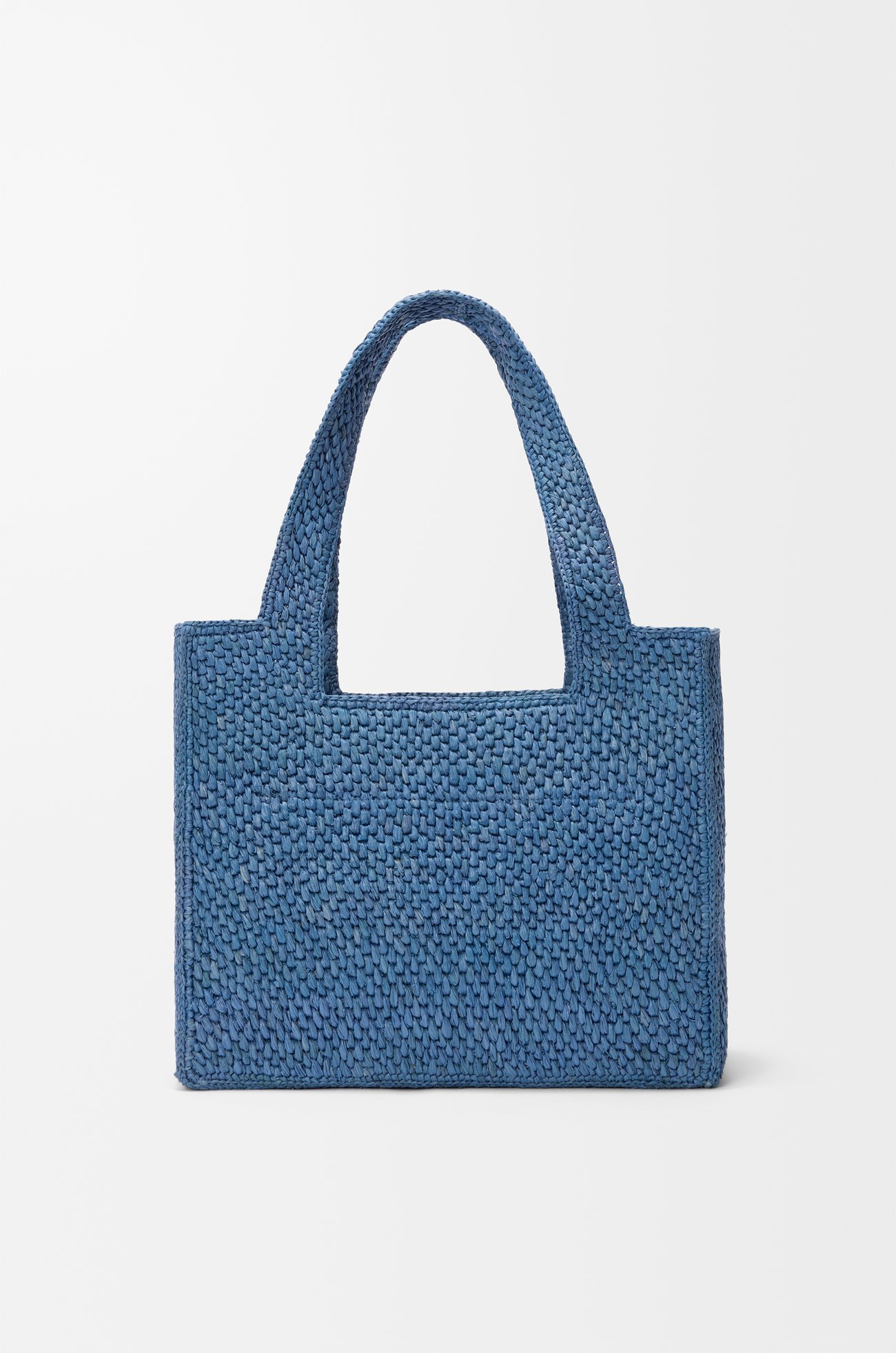 LOEWE Medium LOEWE Font tote in raffia Light Blue