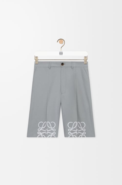 LOEWE 棉质 Anagram 短裤 浅灰色