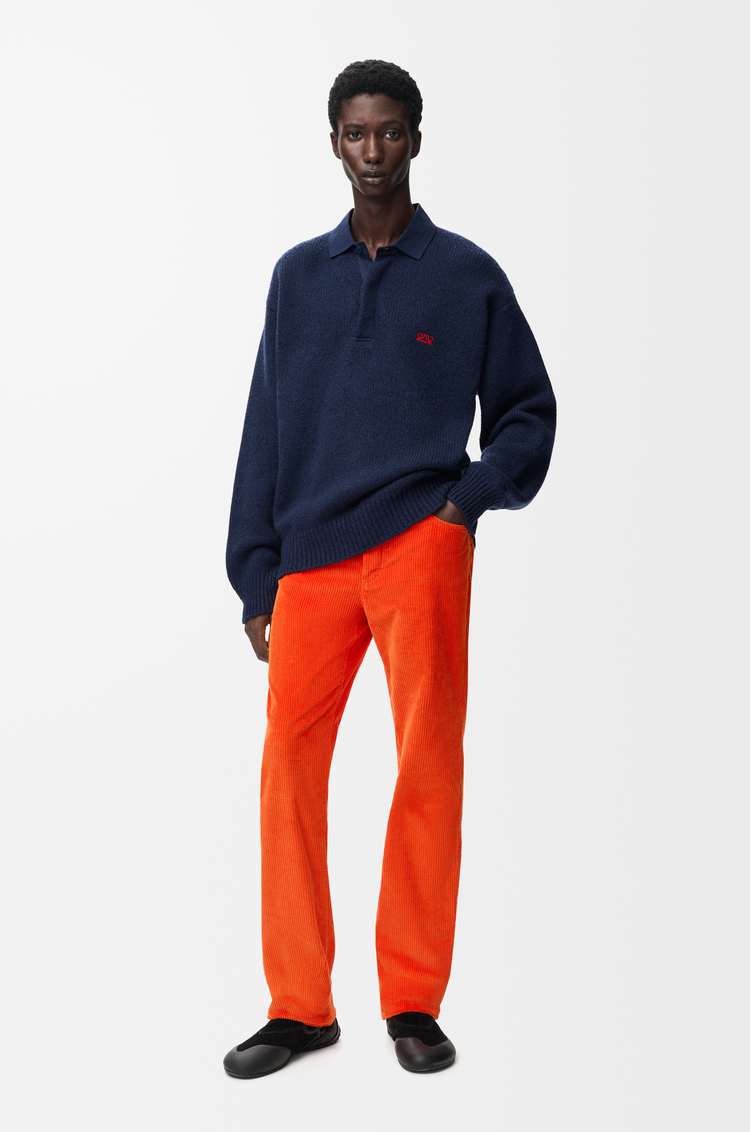 LOEWE Trousers in cotton corduroy Orange