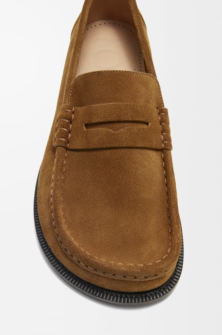 LOEWE Campo loafer in suede calfskin Tabacco