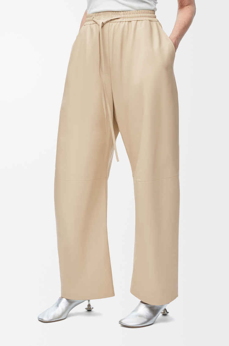 LOEWE Barrel trousers in nappa lambskin Beige
