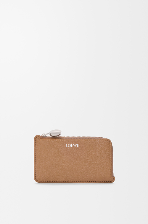 LOEWE Pebble Kartenetui mit Münzfach aus Kalbsleder Mocha