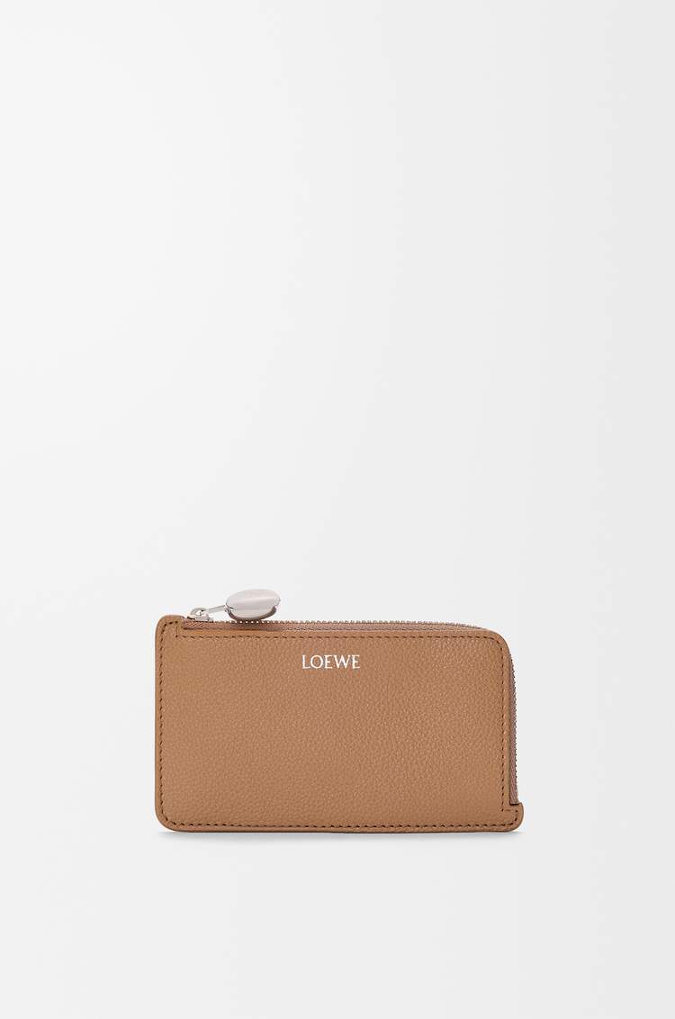 LOEWE Porte-cartes et monnaie Pebble en cuir de veau grainé Moka