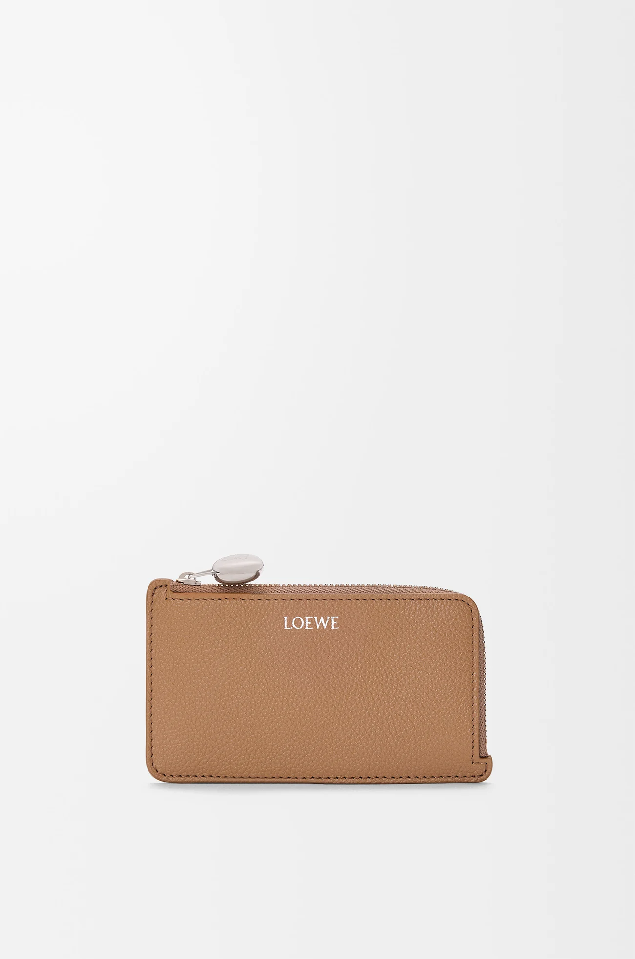LOEWE Porte-cartes et monnaie Pebble en cuir de veau grainé Moka