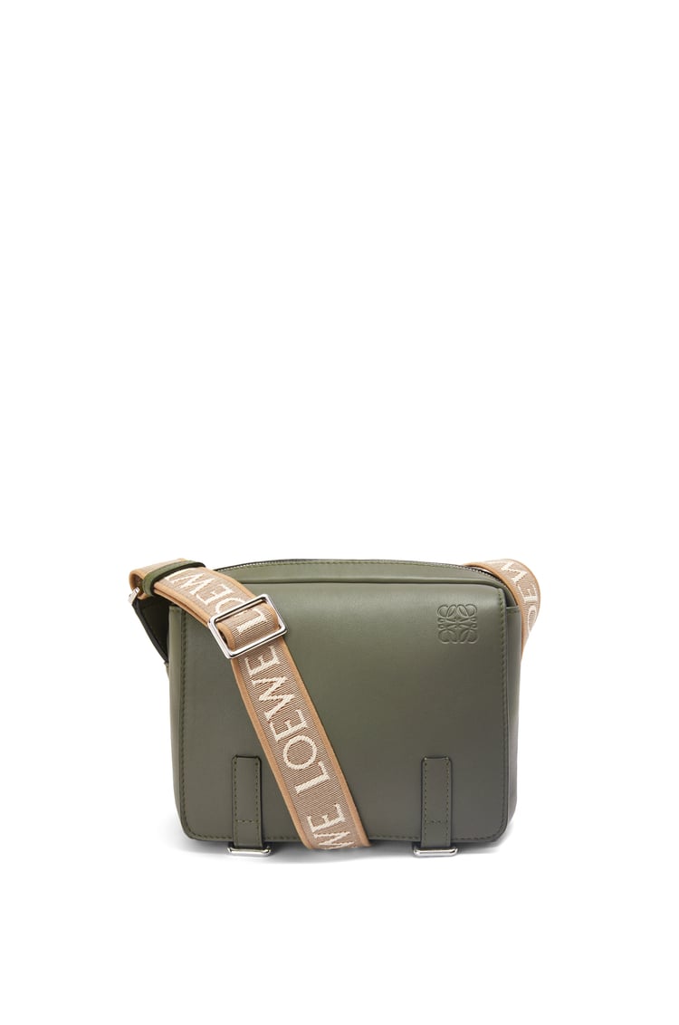 LOEWE XS Military messenger bag in supple smooth calfskin and jacquard 卡其綠