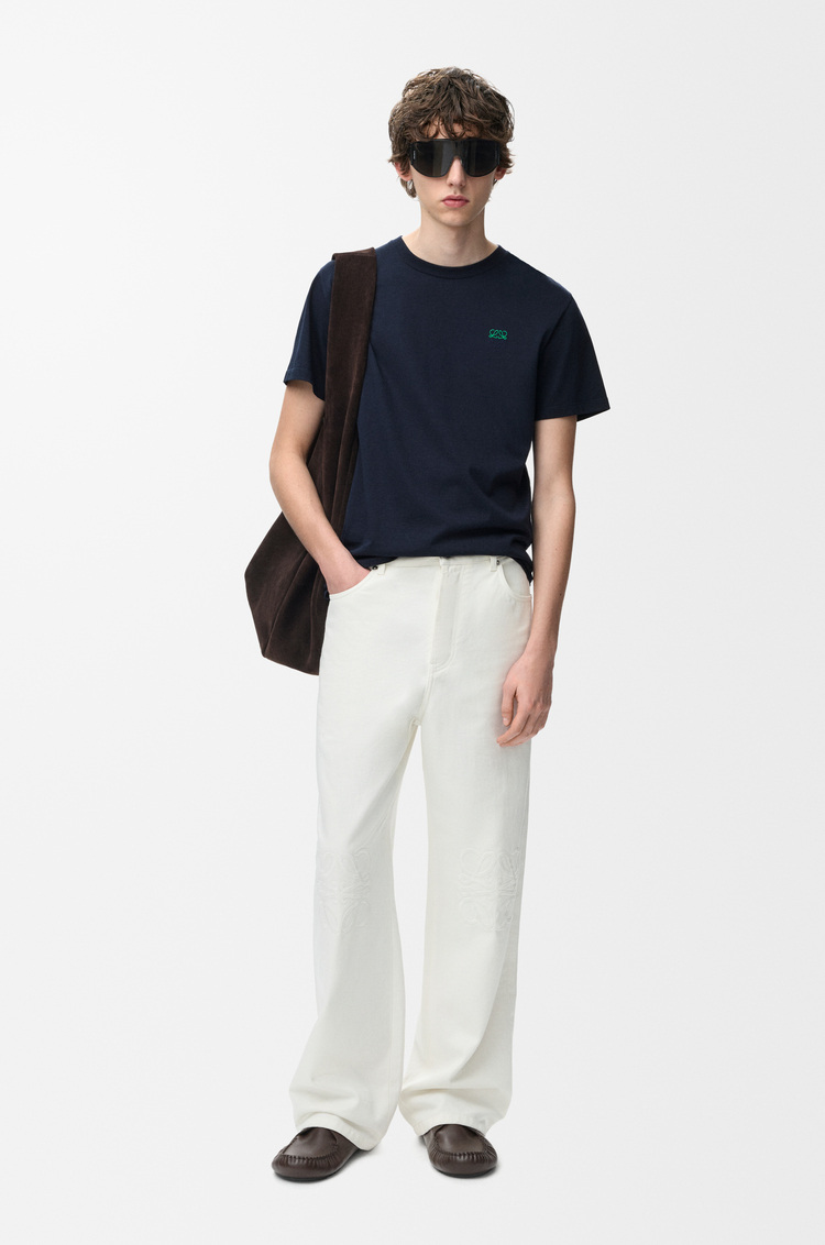 LOEWE Regular fit T-shirt in cotton Dark Navy