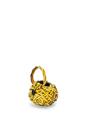LOEWE Woven nest vase in calfskin and bamboo Yellow plp_rd