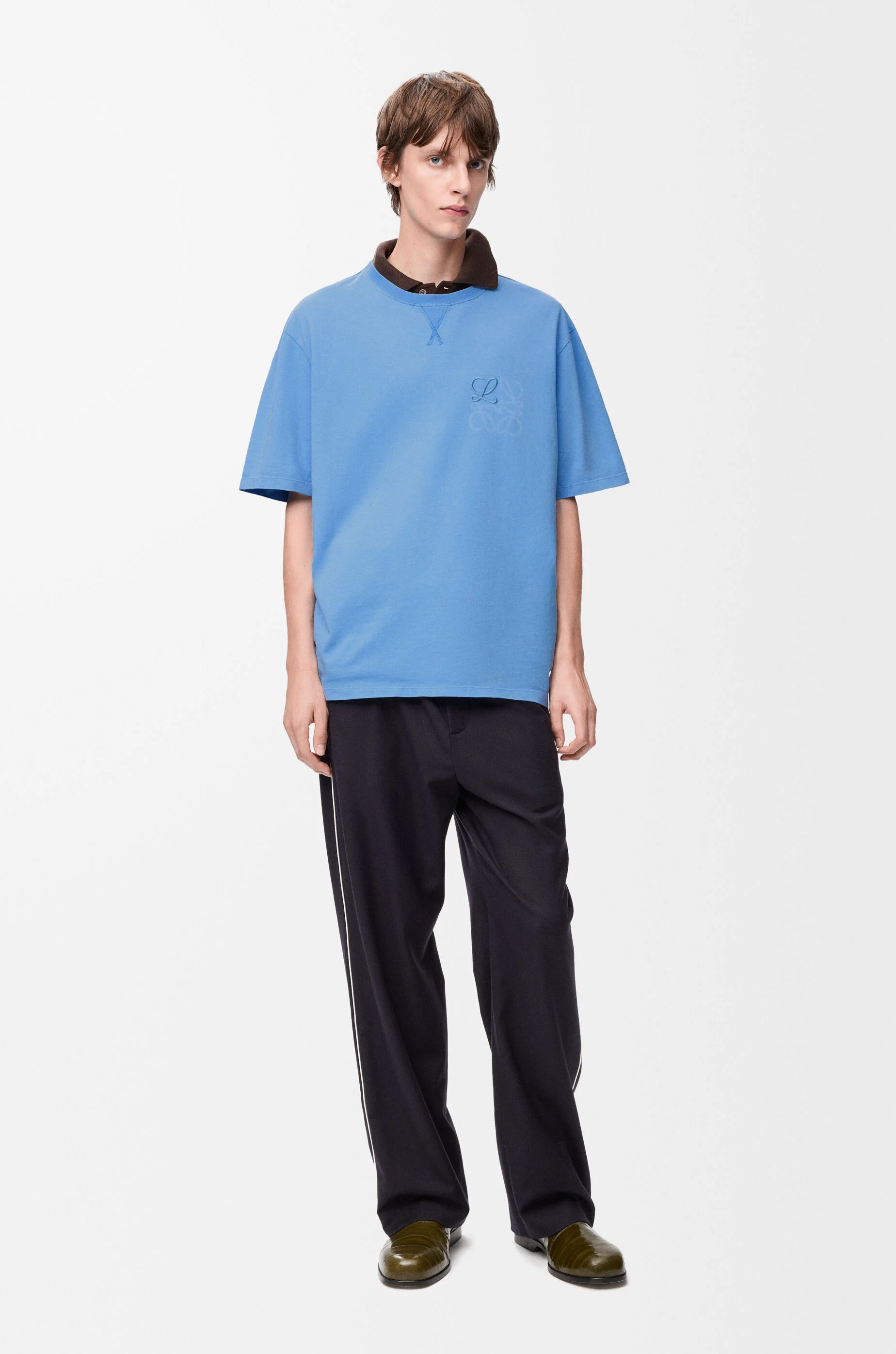 Loose fit T-shirt in cotton Blue - LOEWE USA Official Website