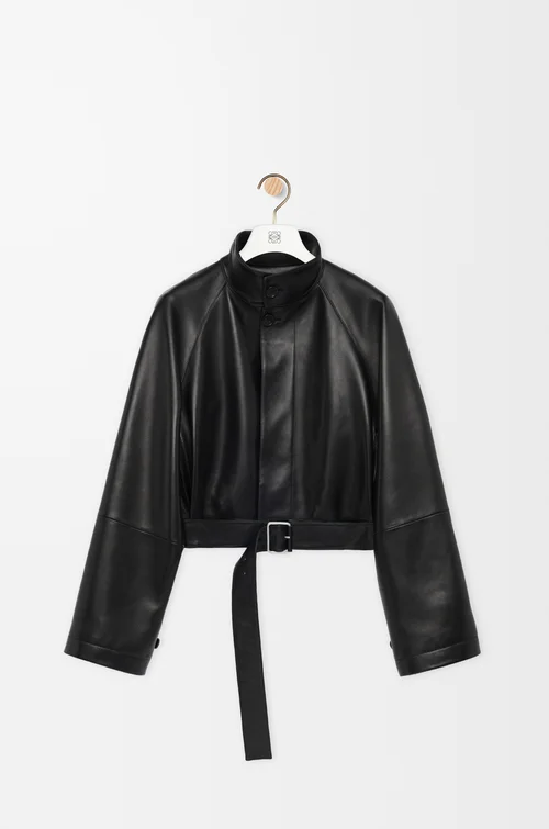 LOEWE Short trench in nappa lambskin Black