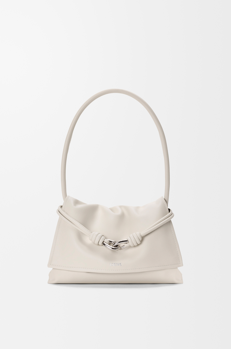 LOEWE Small Flamenco Flap bag in nappa calfskin Soft White