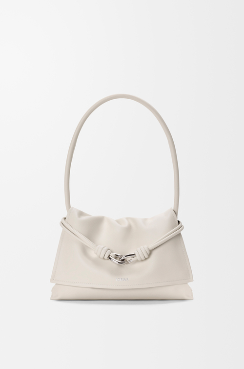 LOEWE Small Flamenco Flap bag in nappa calfskin Soft White