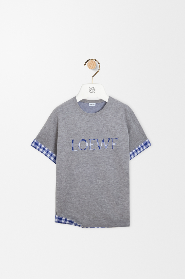 LOEWE Top in wool and cotton Grey/White