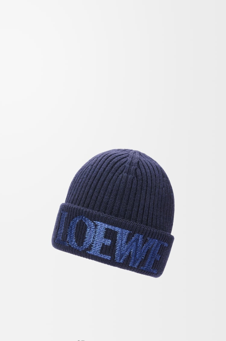 LOEWE ロエベ ビーニー（ウール） ネイビーブルー