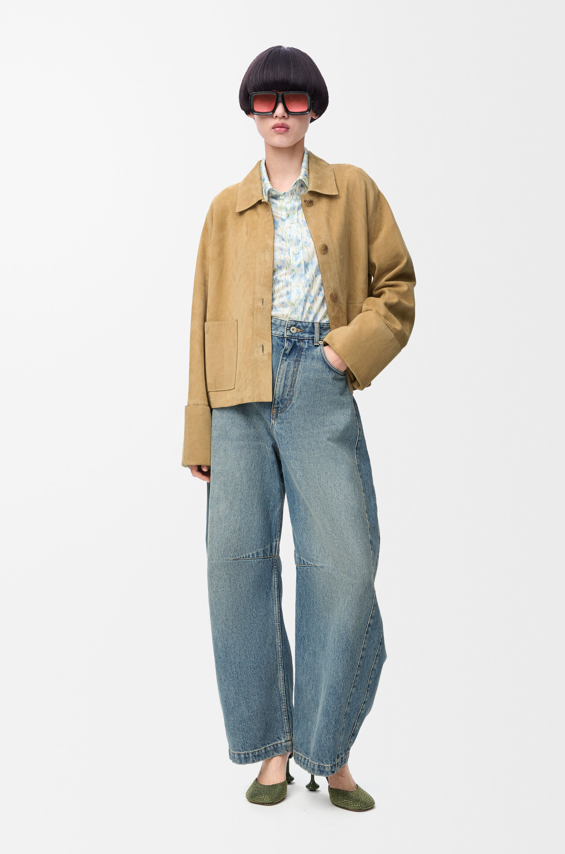 ターンアップ ジャケット（スエードラム） ゴールド - LOEWE