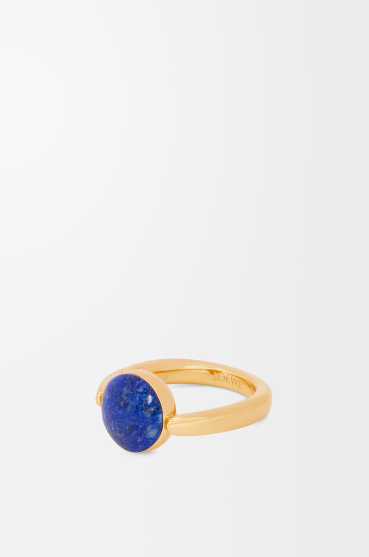 LOEWE Anillo Anagram Pebble en plata de ley y lapislázuli Oro/Azul